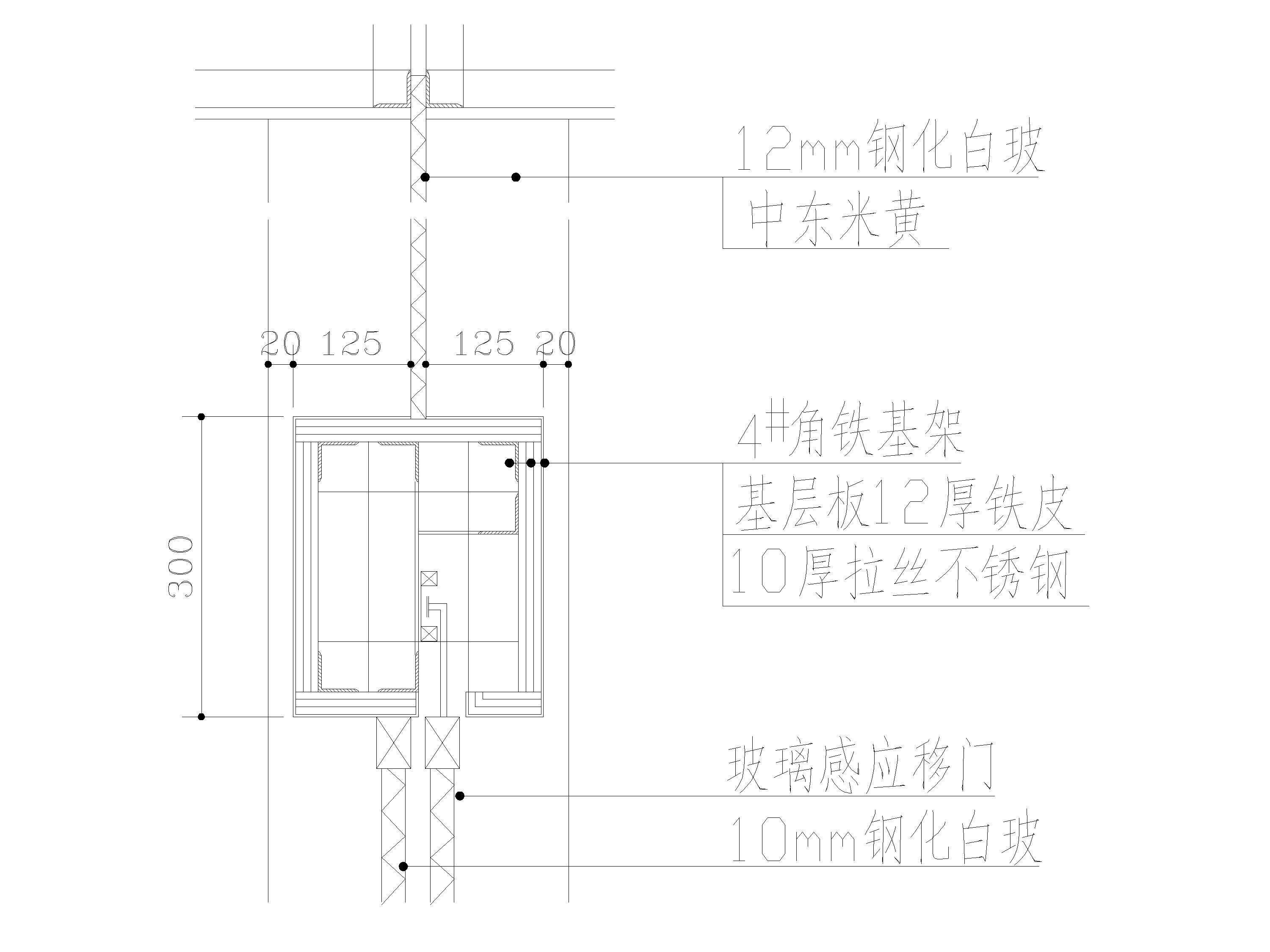 卷帘门玻璃门木门感应门等门表节点详图