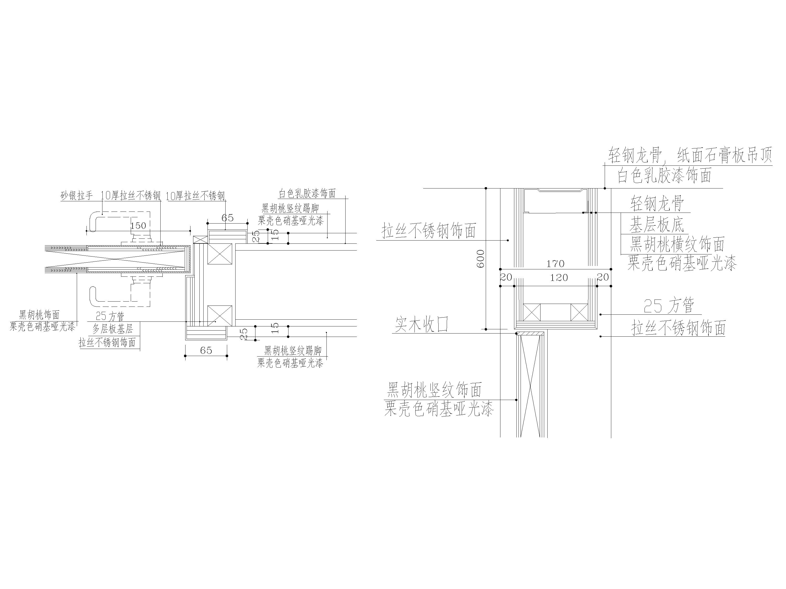 卷帘门玻璃门木门感应门等门表节点详图