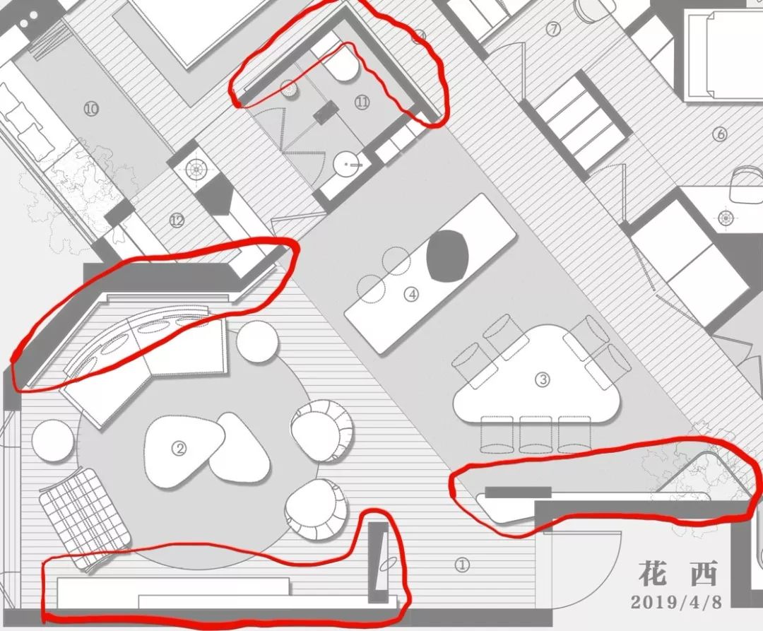 异型空间轴线切割手法