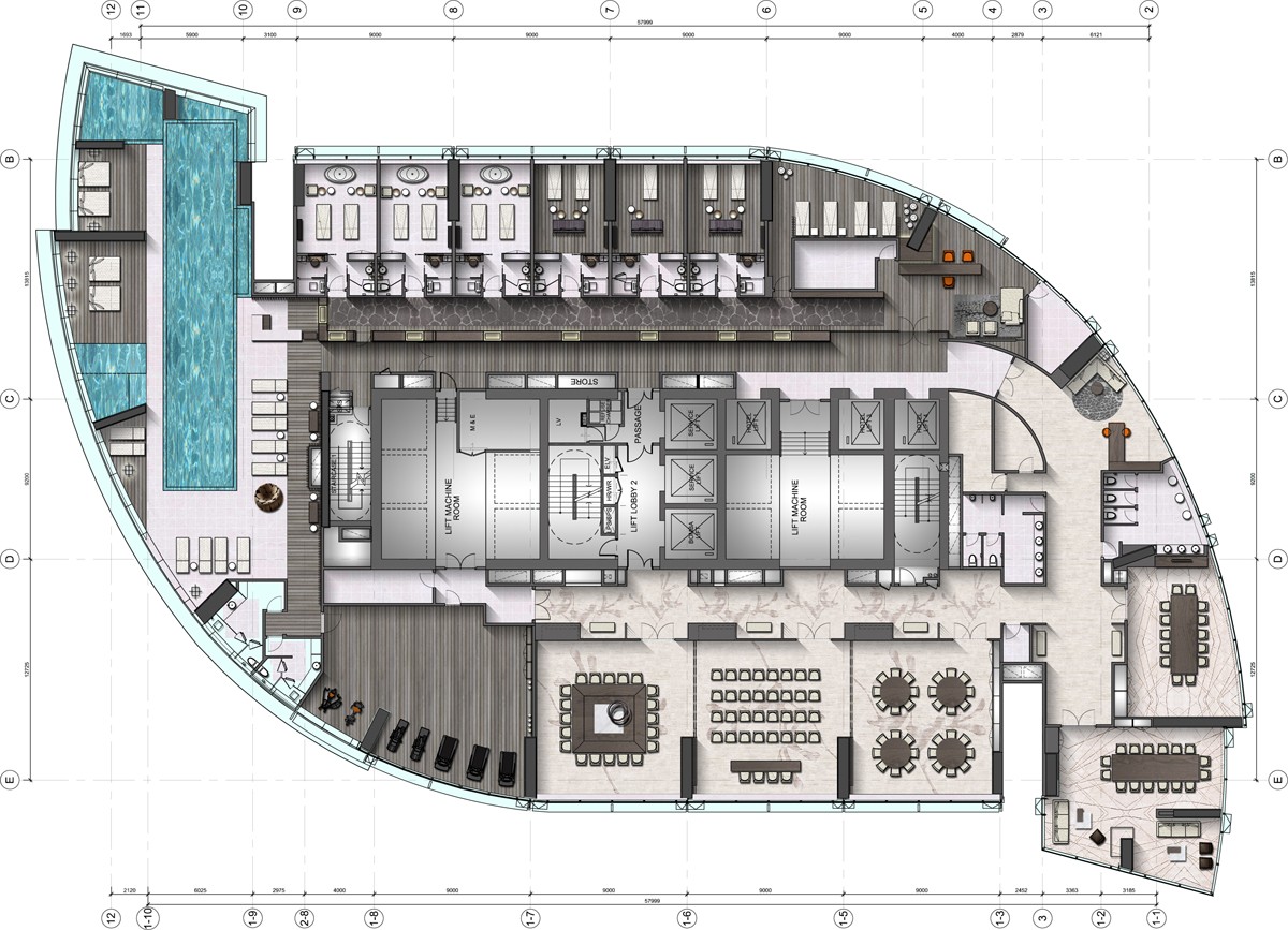 psd酒店彩色平面图31g