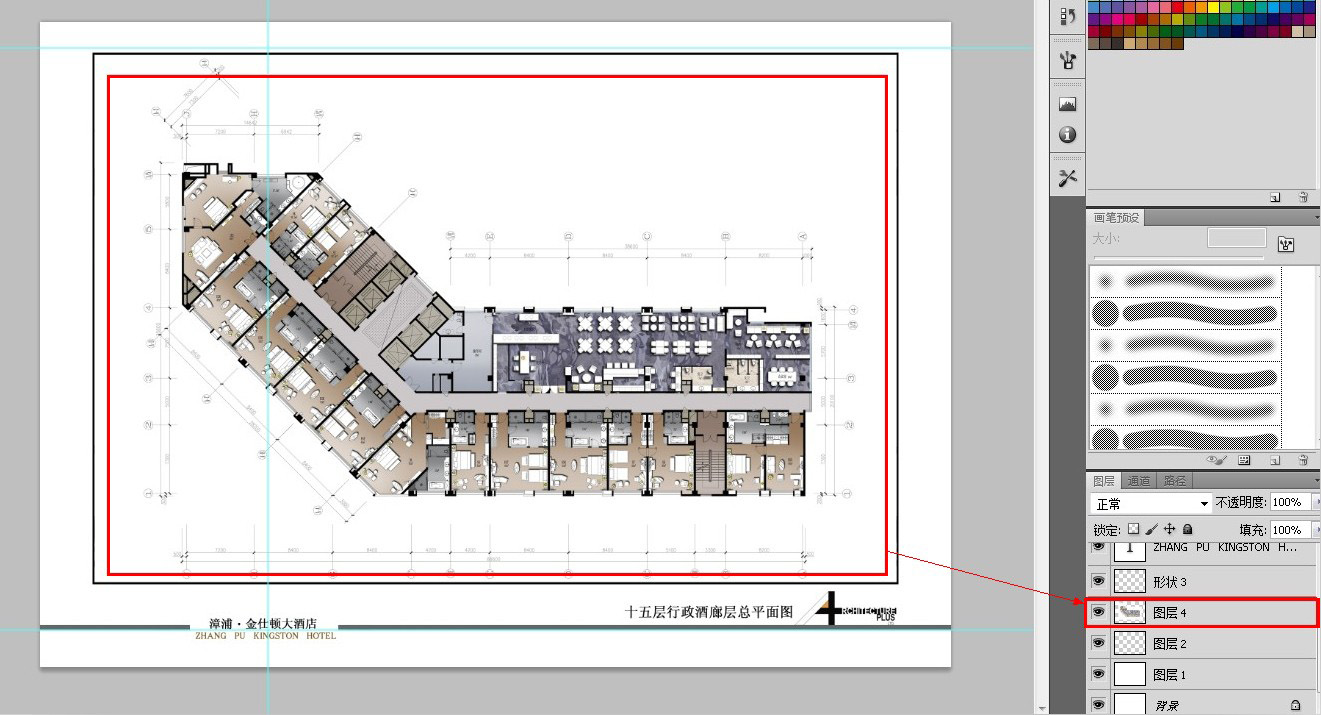 psd酒店彩色平面圖31g