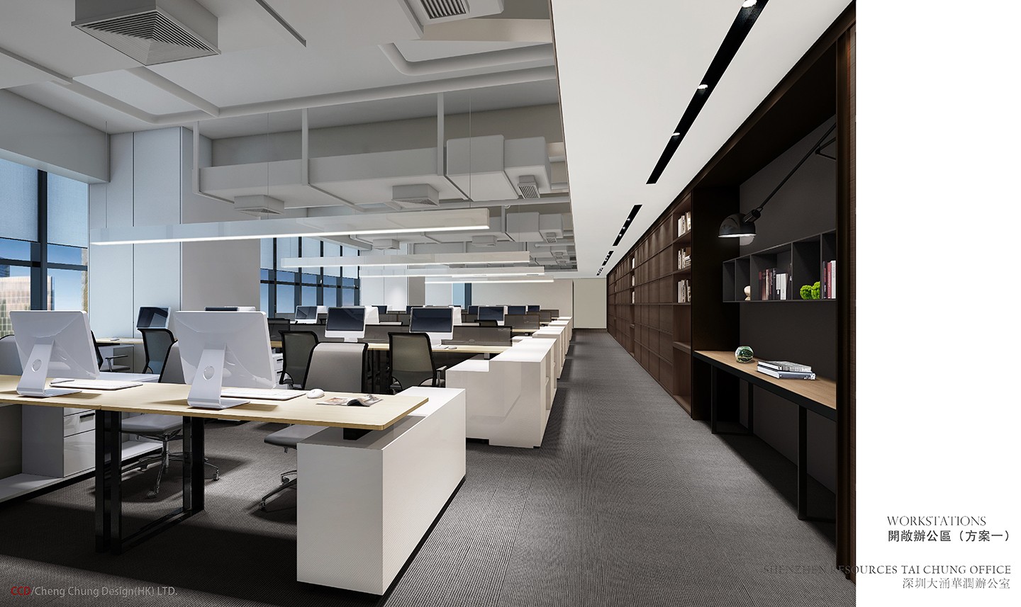 【办公空间】ccd-深圳大涌华润办公室施工图及物料书