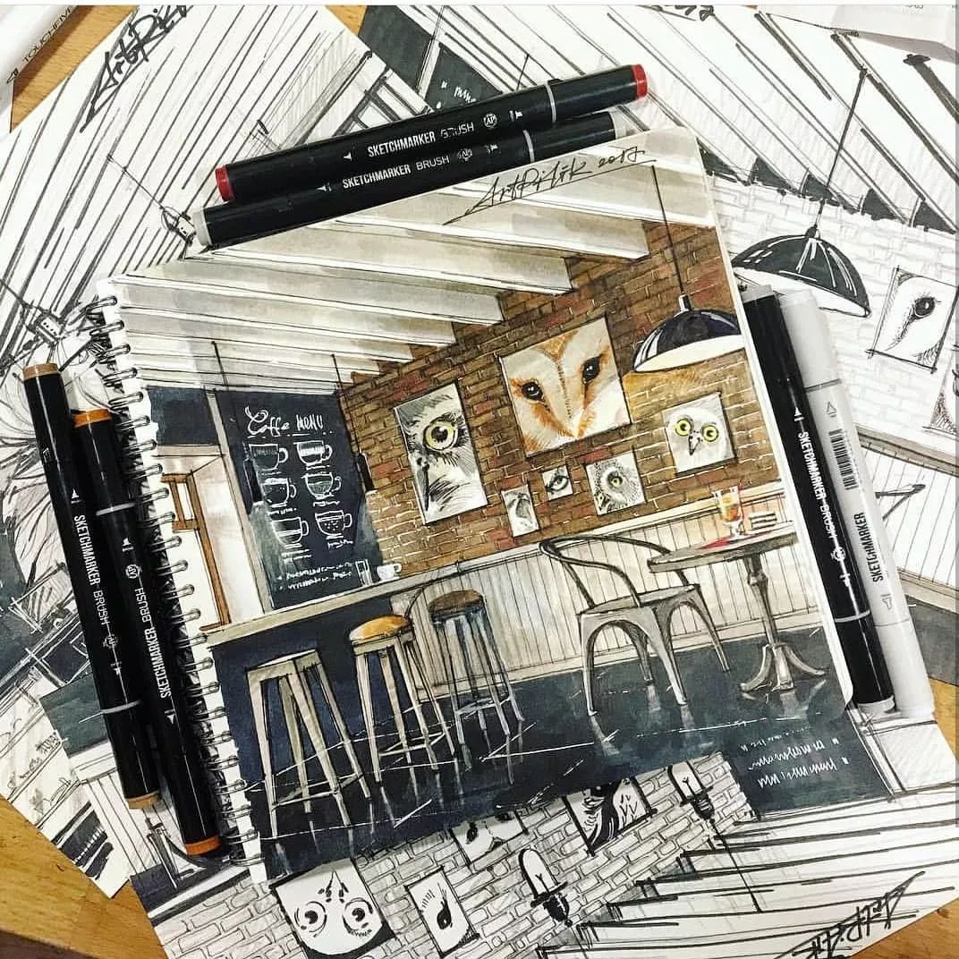 欣赏一波优秀马克笔手绘作品